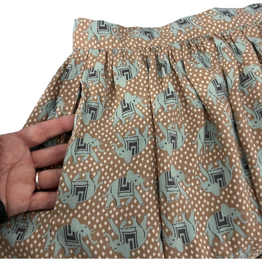 COMME TOI Anthropologie Women's Water For Elephants Print Skirt-Size Small - Picture 3 of 6